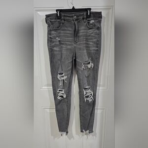American Eagle Outfitters Ripped Gray Skinny Jeans